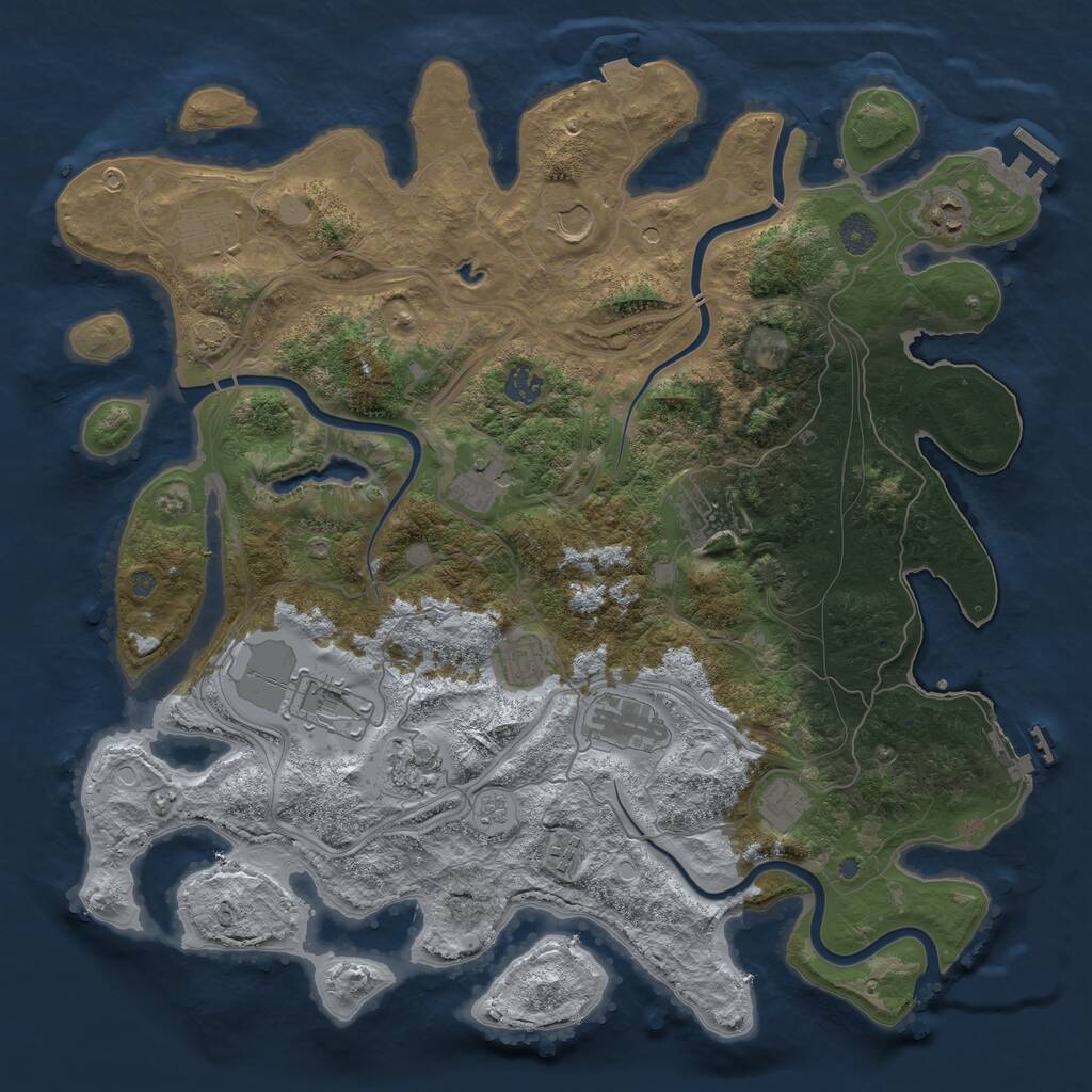 Rust Map: Procedural Map, Size: 4250, Seed: 756589974, 19 Monuments