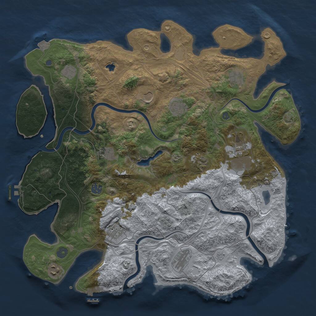 Rust Map: Procedural Map, Size: 4250, Seed: 439012403, 19 Monuments