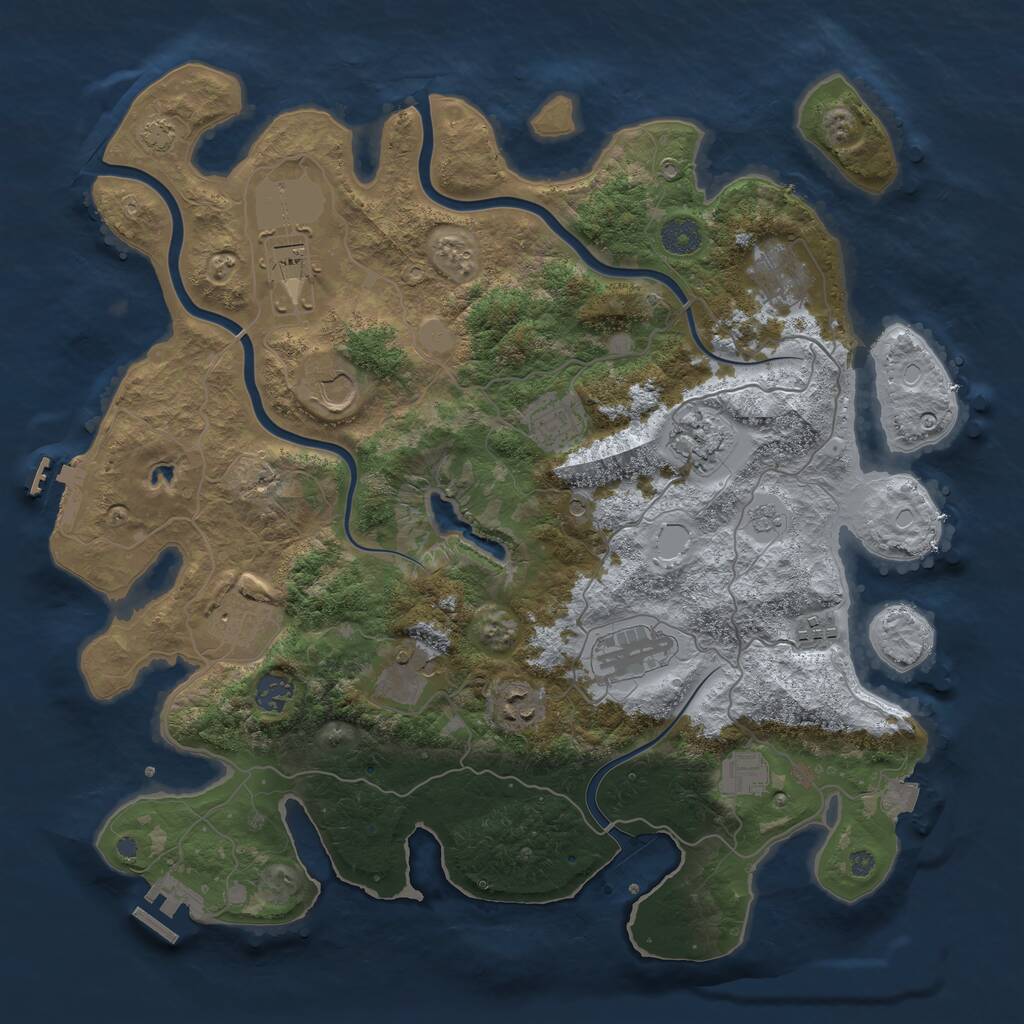 Rust Map: Procedural Map, Size: 4000, Seed: 514099603, 19 Monuments