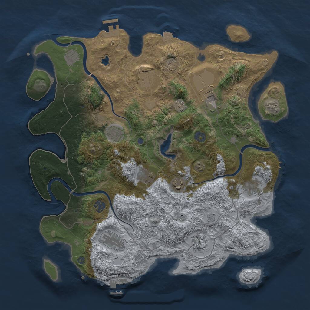 Rust Map: Procedural Map, Size: 4000, Seed: 192482467, 18 Monuments