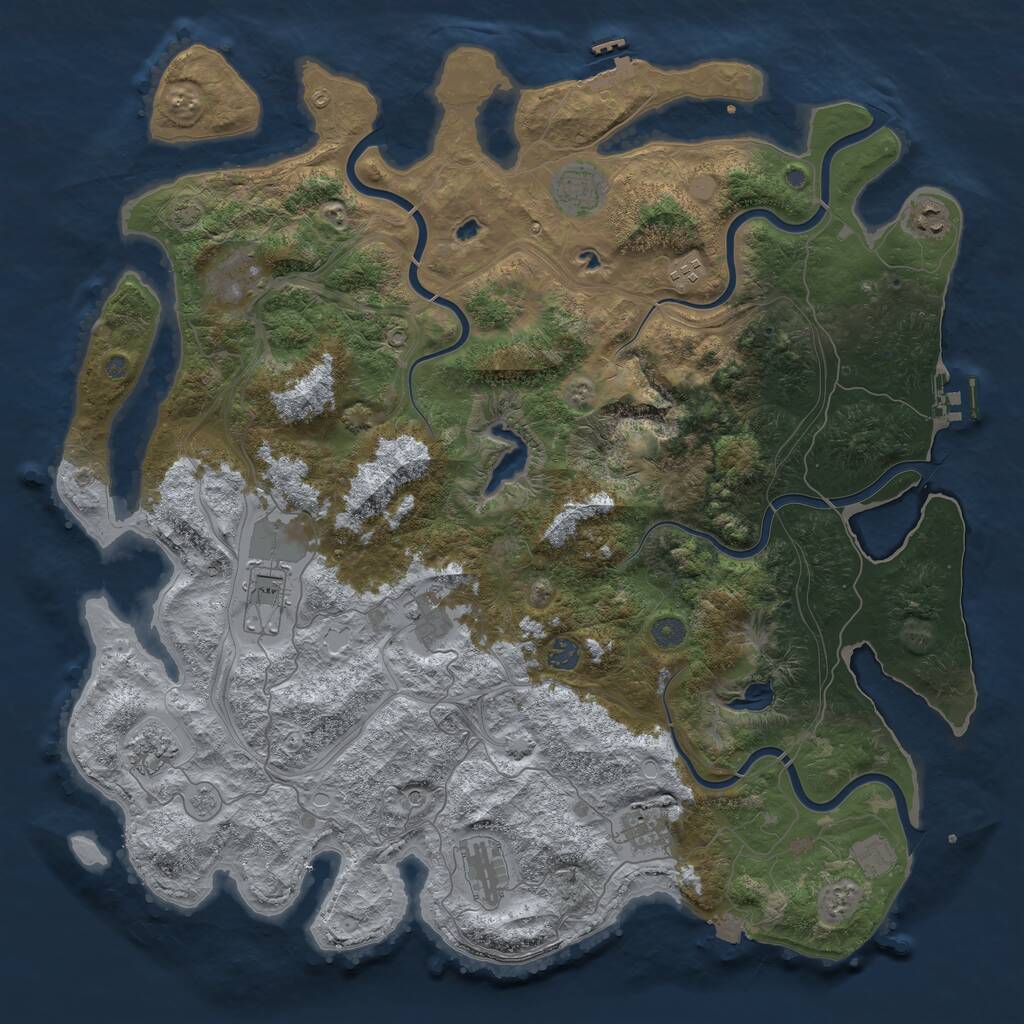 Rust Map: Procedural Map, Size: 4750, Seed: 1346350212, 16 Monuments