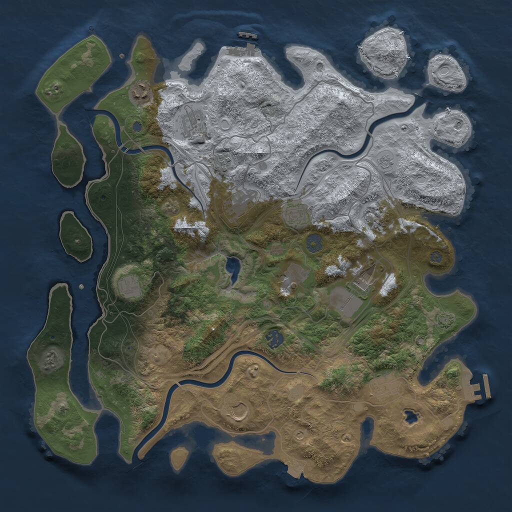 Rust Map: Procedural Map, Size: 4250, Seed: 1124191550, 19 Monuments