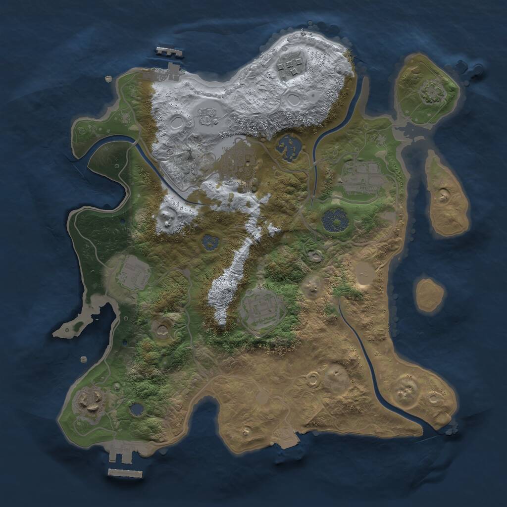 Rust Map: Procedural Map, Size: 3000, Seed: 1724043754, 14 Monuments