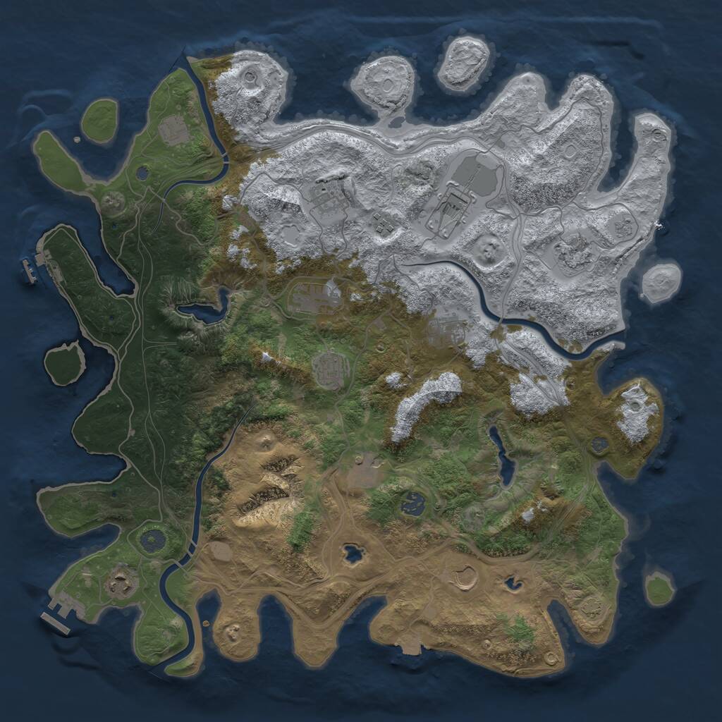 Rust Map: Procedural Map, Size: 4500, Seed: 1750336523, 17 Monuments