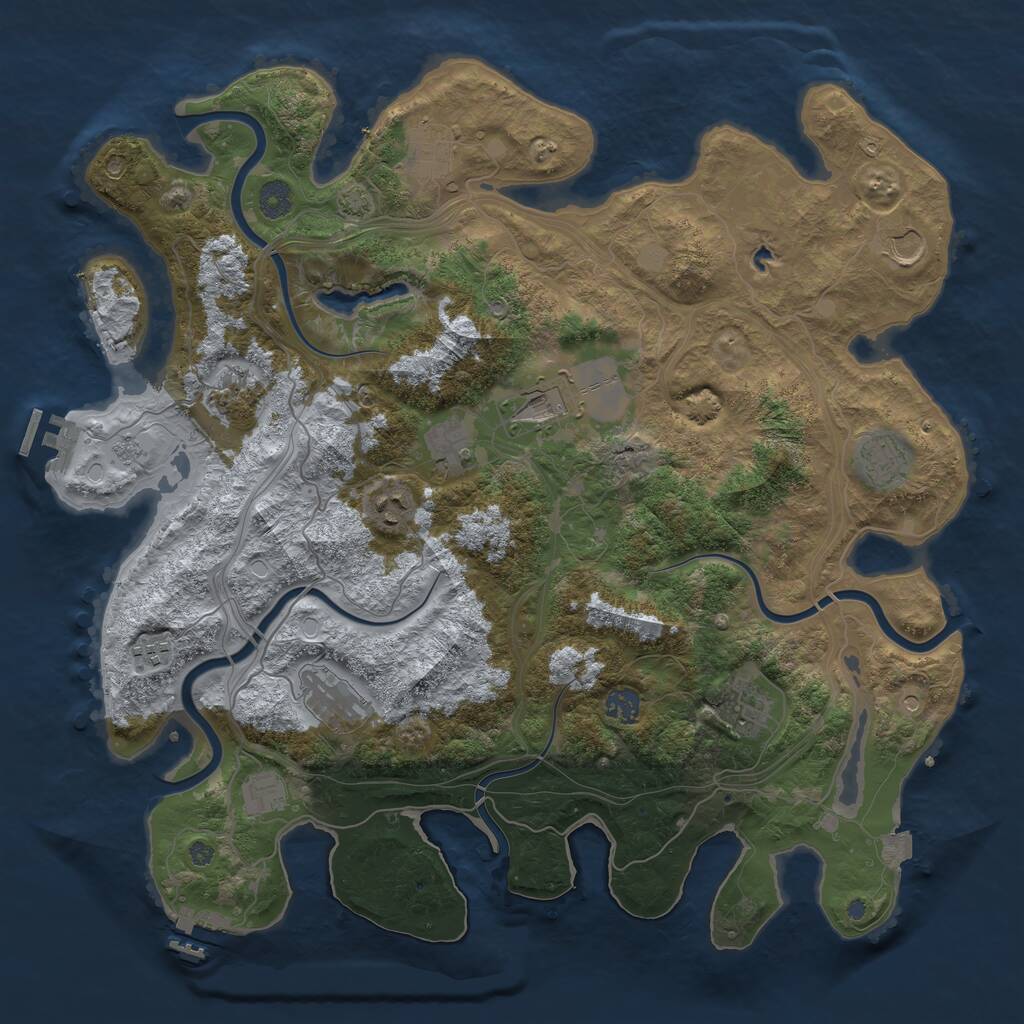 Rust Map: Procedural Map, Size: 4250, Seed: 1174720718, 17 Monuments
