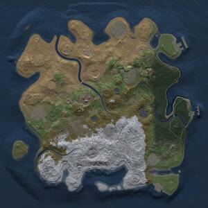 Thumbnail Rust Map: Procedural Map, Size: 3500, Seed: 597697065, 17 Monuments