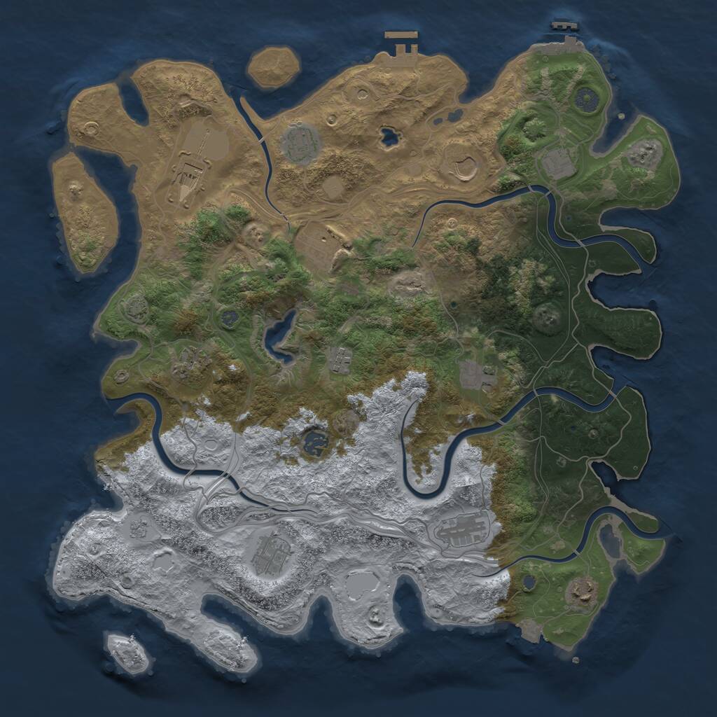 Rust Map: Procedural Map, Size: 4400, Seed: 7895446, 19 Monuments