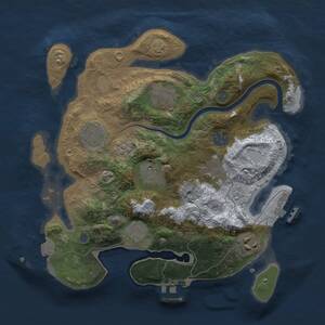 Thumbnail Rust Map: Procedural Map, Size: 3000, Seed: 2007450243, 15 Monuments