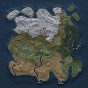 Thumbnail Rust Map: Procedural Map, Size: 3500, Seed: 2080755499, 16 Monuments