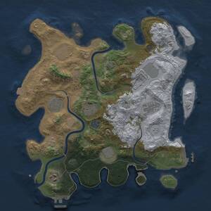 Thumbnail Rust Map: Procedural Map, Size: 3600, Seed: 701022092, 16 Monuments