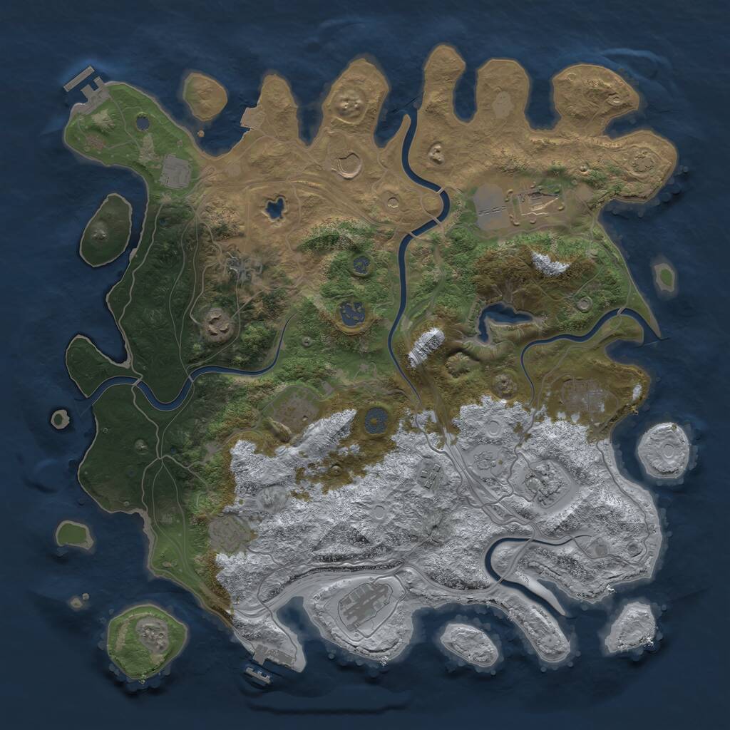 Rust Map: Procedural Map, Size: 4250, Seed: 10012026, 19 Monuments