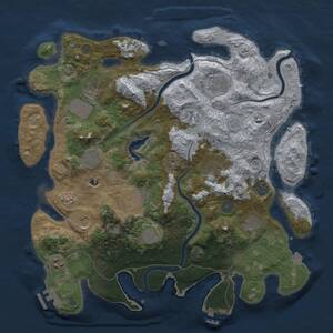 Thumbnail Rust Map: Procedural Map, Size: 4000, Seed: 1829210168, 17 Monuments