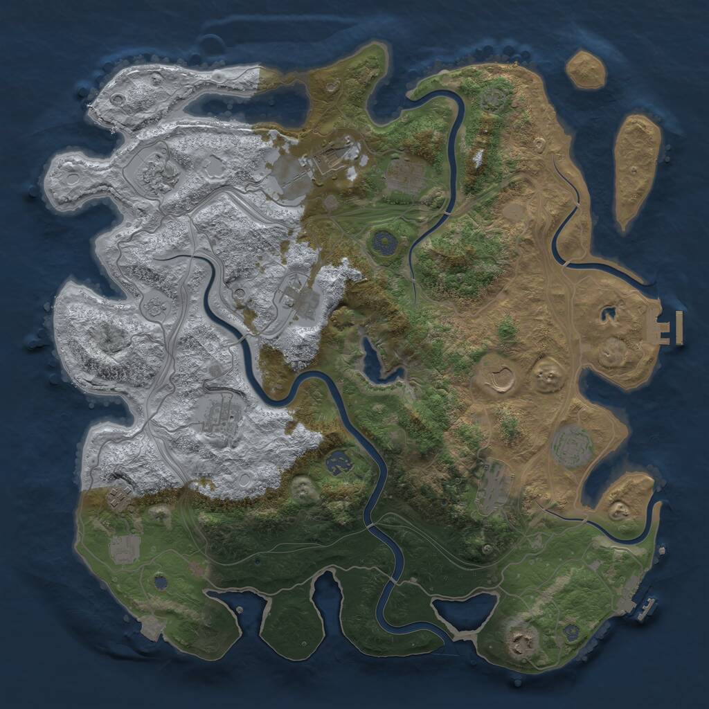 Rust Map: Procedural Map, Size: 4250, Seed: 142713326, 19 Monuments