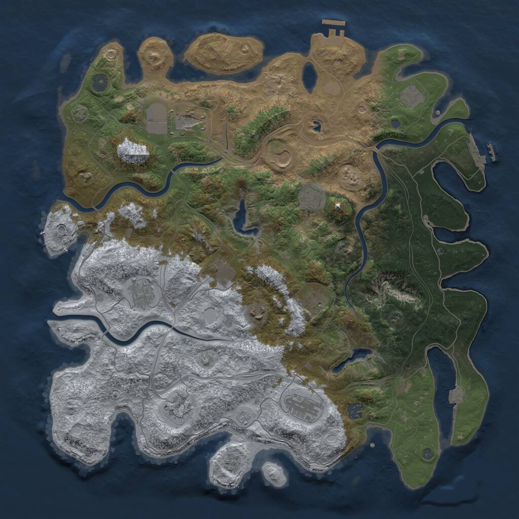 Rust Map: Procedural Map, Size: 4500, Seed: 1657792098, 17 Monuments