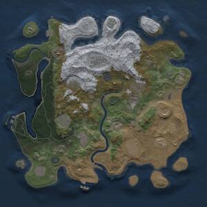Thumbnail Rust Map: Procedural Map, Size: 3700, Seed: 285587316, 19 Monuments