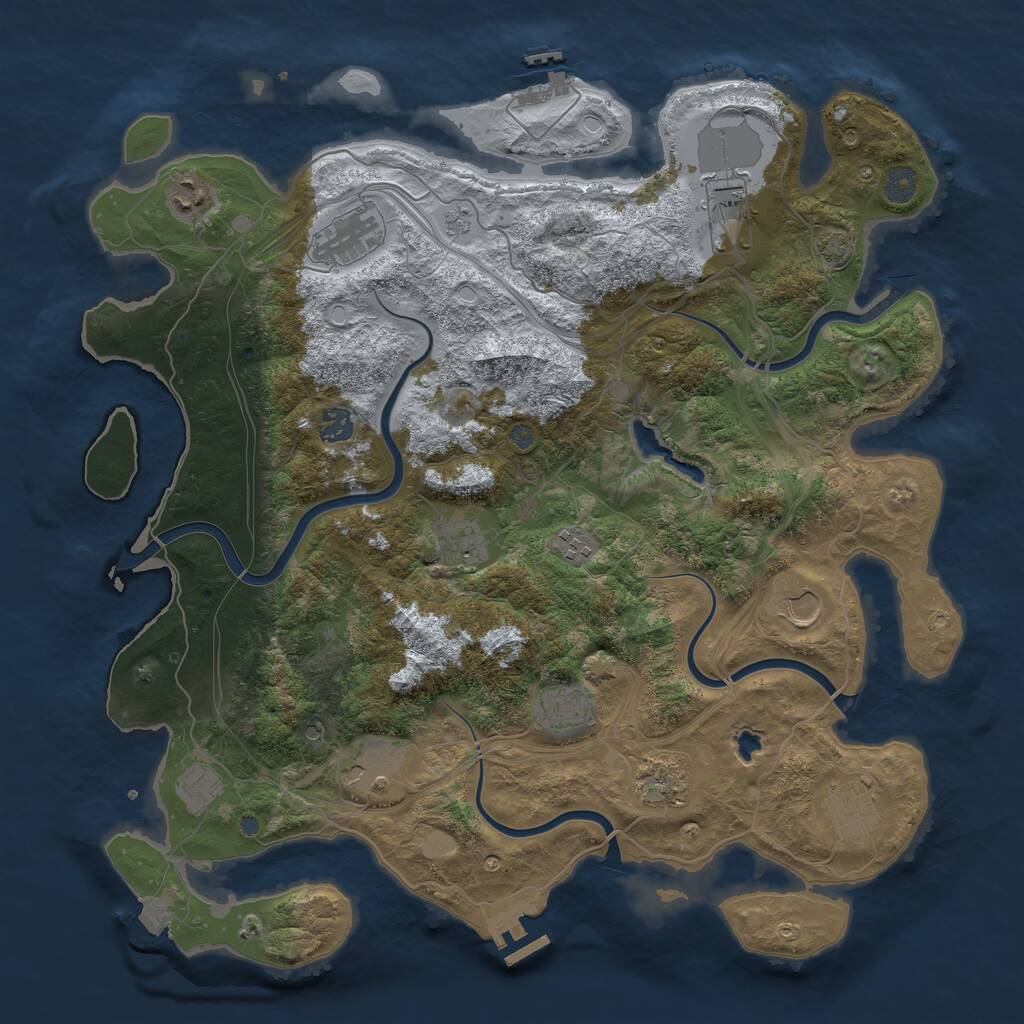 Rust Map: Procedural Map, Size: 4250, Seed: 167643944, 19 Monuments