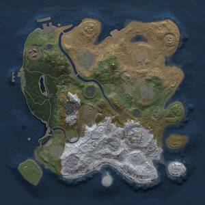 Thumbnail Rust Map: Procedural Map, Size: 3000, Seed: 1969353541, 14 Monuments