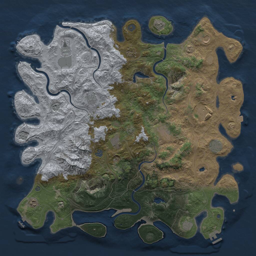 Rust Map: Procedural Map, Size: 5000, Seed: 895421876, 17 Monuments