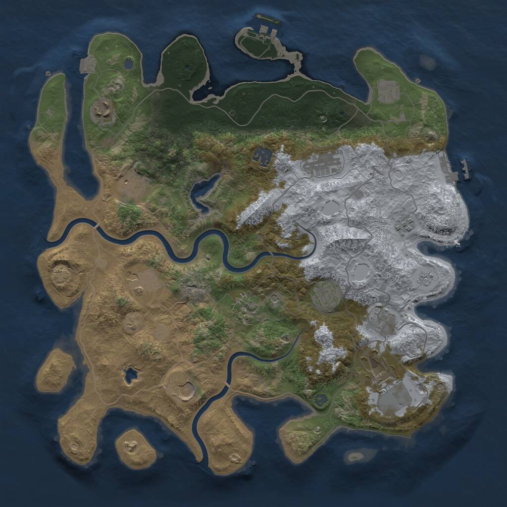 Rust Map: Procedural Map, Size: 4000, Seed: 21012115, 19 Monuments
