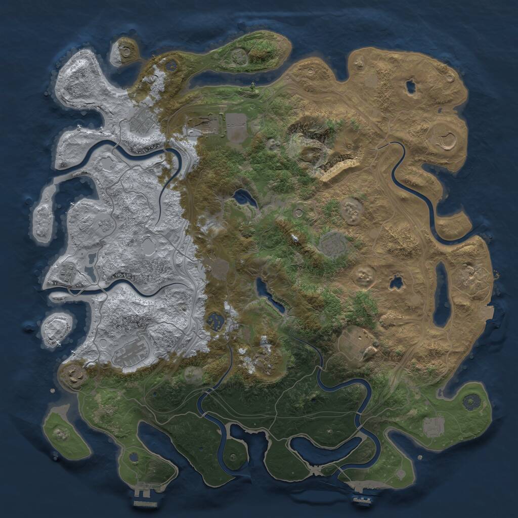 Rust Map: Procedural Map, Size: 4500, Seed: 359242, 17 Monuments