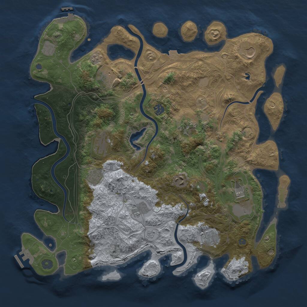 Rust Map: Procedural Map, Size: 4250, Seed: 1289664812, 19 Monuments