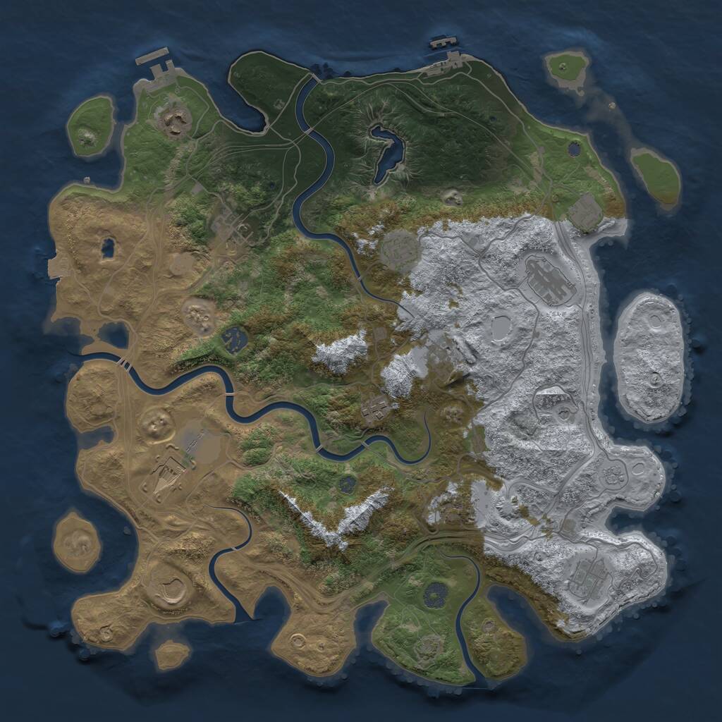 Rust Map: Procedural Map, Size: 4250, Seed: 145686, 17 Monuments