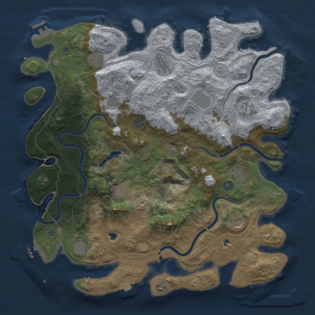 Rust Map: Procedural Map, Size: 4500, Seed: 444311317, 17 Monuments