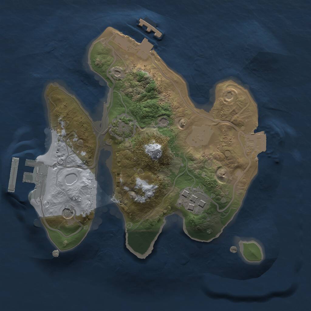 Rust Map: Procedural Map, Size: 1800, Seed: 302338557, 6 Monuments