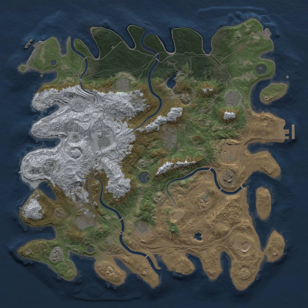 Rust Map: Procedural Map, Size: 4250, Seed: 820474181, 17 Monuments
