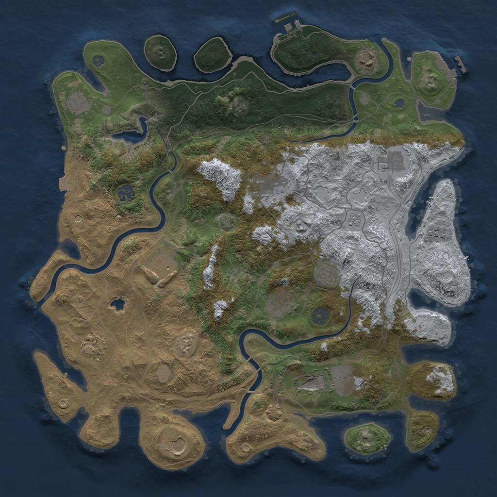 Rust Map: Procedural Map, Size: 4250, Seed: 1913438272, 17 Monuments
