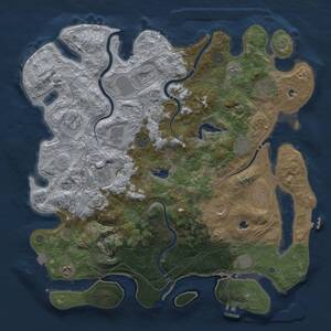 Thumbnail Rust Map: Procedural Map, Size: 4500, Seed: 2045827630, 19 Monuments