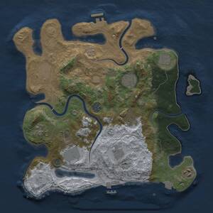 Thumbnail Rust Map: Procedural Map, Size: 3500, Seed: 1742573776, 17 Monuments