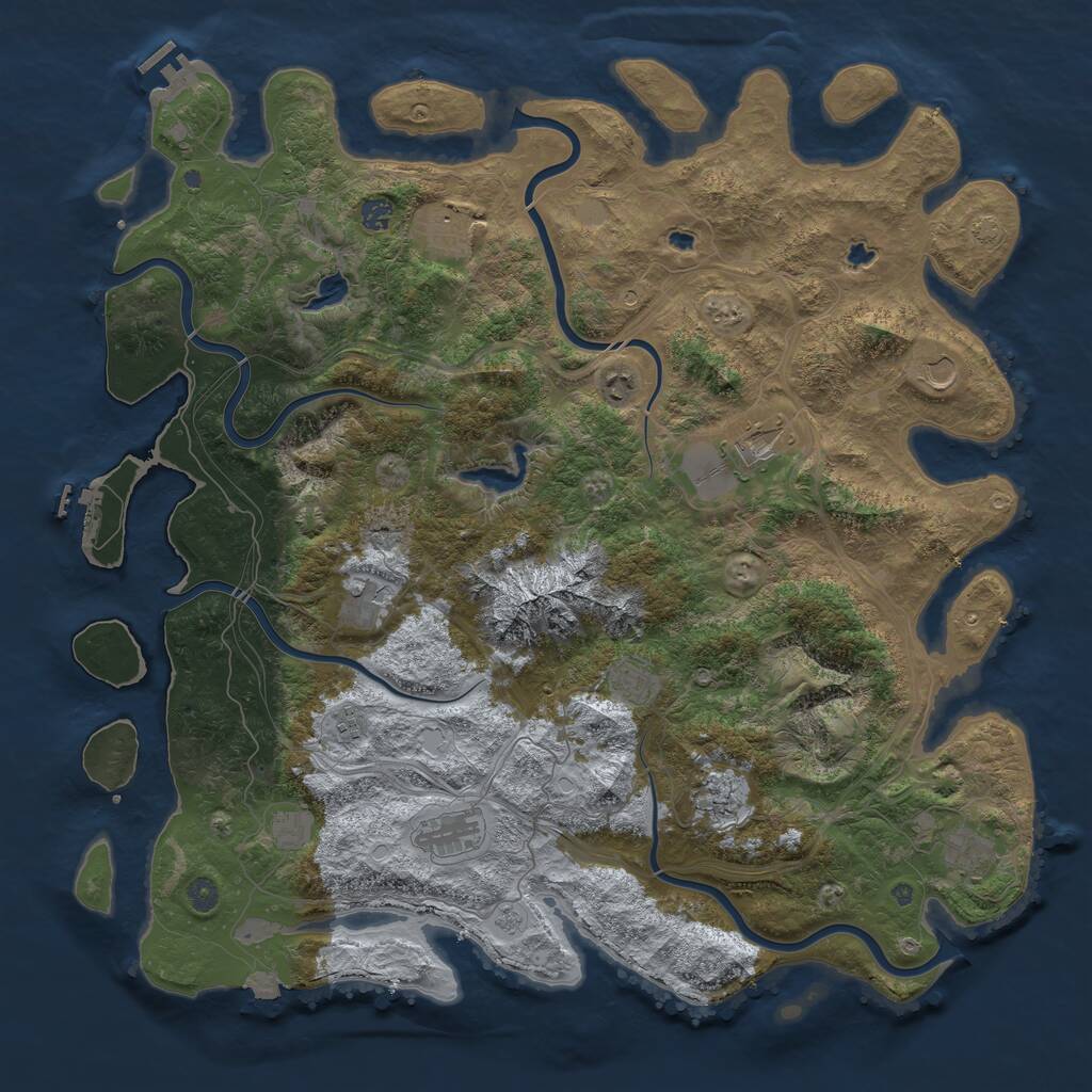 Rust Map: Procedural Map, Size: 5000, Seed: 1793755626, 19 Monuments