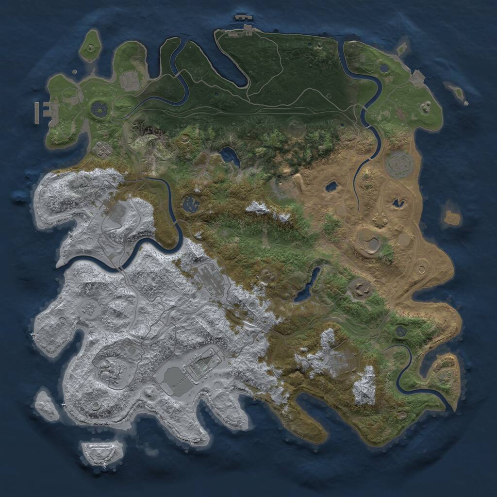 Rust Map: Procedural Map, Size: 4500, Seed: 652835522, 17 Monuments