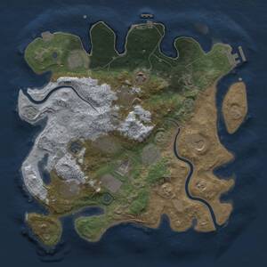 Thumbnail Rust Map: Procedural Map, Size: 3500, Seed: 539490430, 18 Monuments