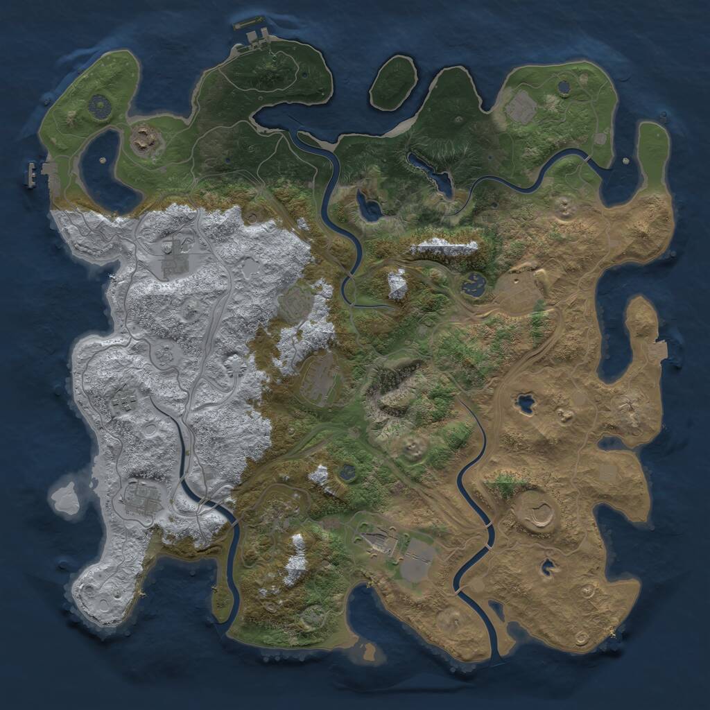 Rust Map: Procedural Map, Size: 4500, Seed: 1996265322, 19 Monuments