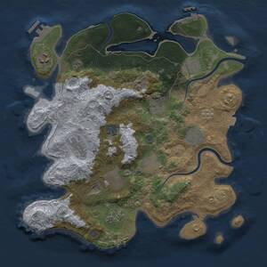 Thumbnail Rust Map: Procedural Map, Size: 3500, Seed: 84398217, 17 Monuments