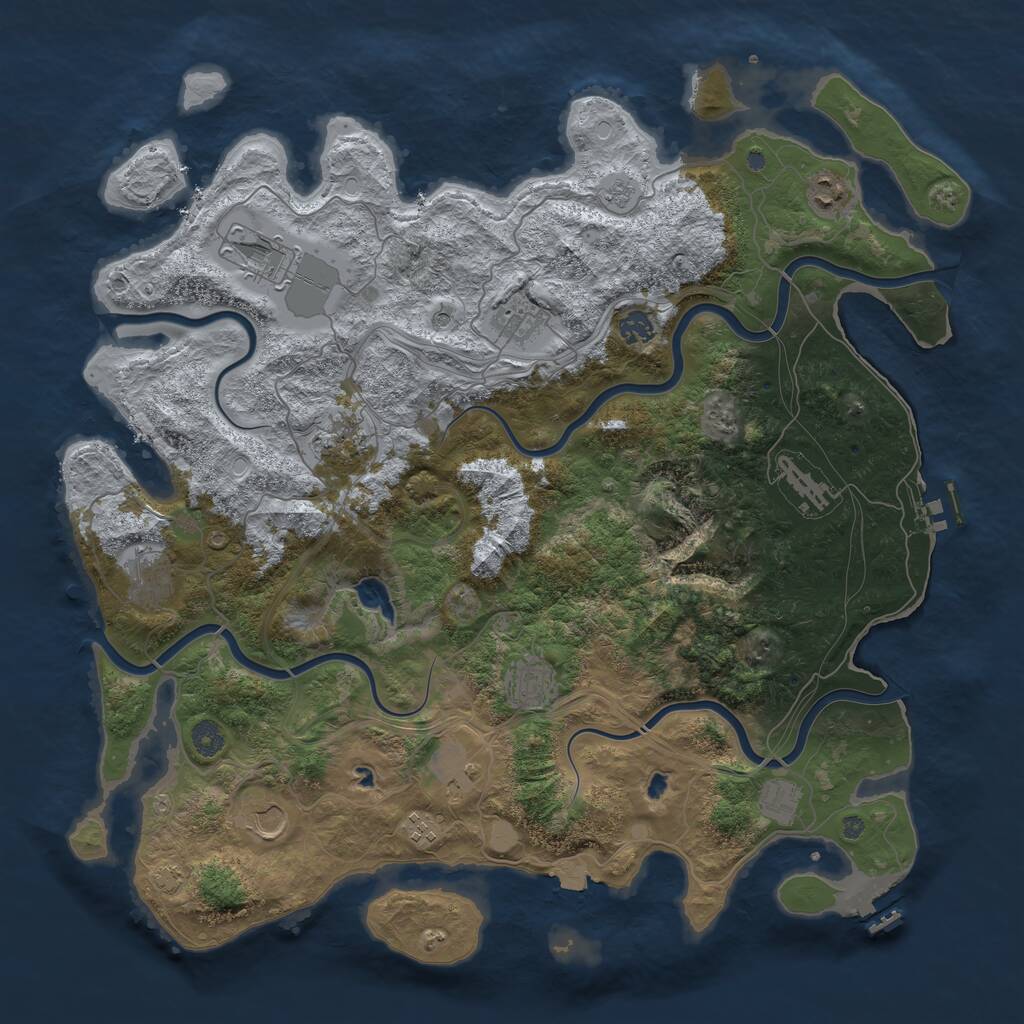 Rust Map: Procedural Map, Size: 4500, Seed: 1879535, 19 Monuments