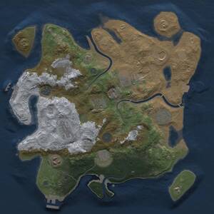 Thumbnail Rust Map: Procedural Map, Size: 3500, Seed: 919758669, 18 Monuments