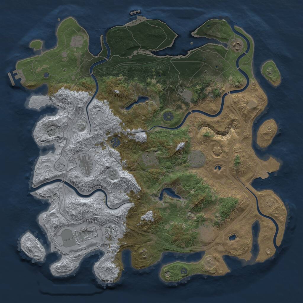 Rust Map: Procedural Map, Size: 4500, Seed: 88587119, 16 Monuments