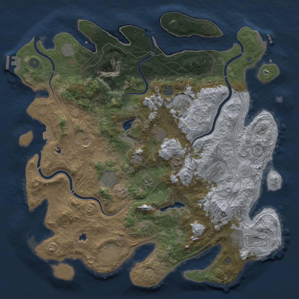 Rust Map: Procedural Map, Size: 4500, Seed: 1102026, 17 Monuments