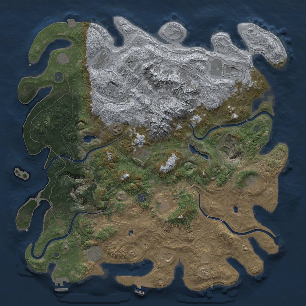 Rust Map: Procedural Map, Size: 5000, Seed: 18731508, 17 Monuments