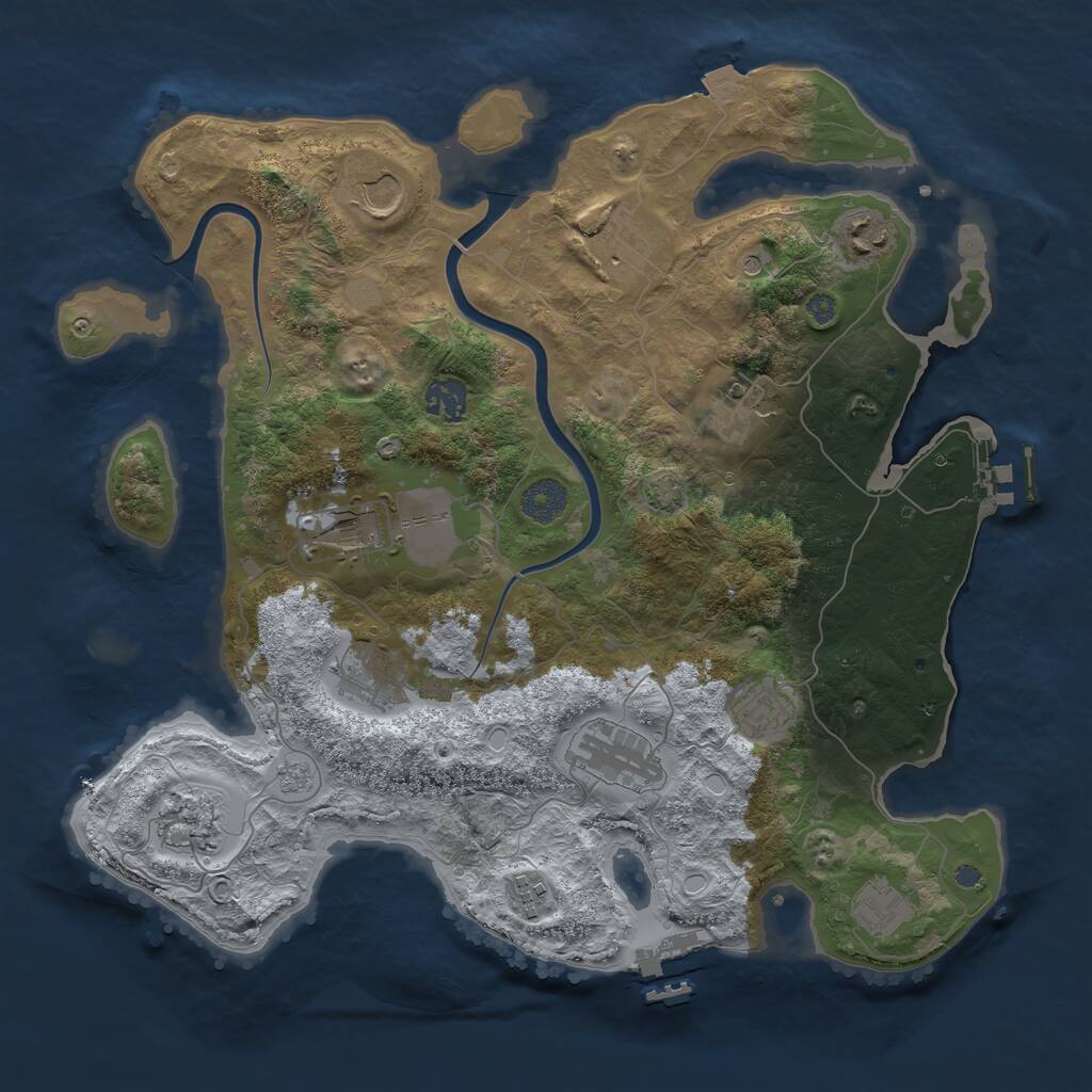 Rust Map: Procedural Map, Size: 3700, Seed: 1211806367, 19 Monuments