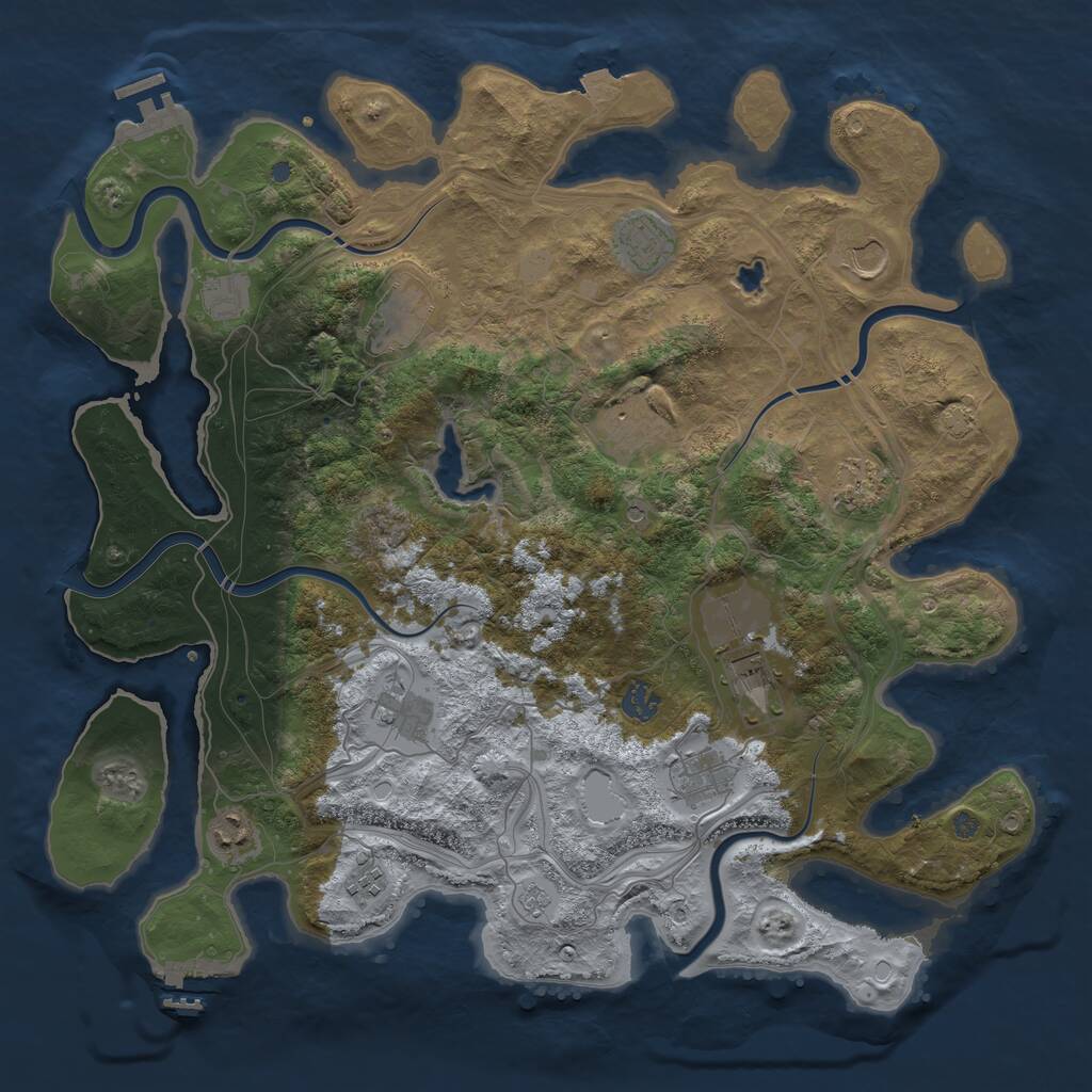 Rust Map: Procedural Map, Size: 4250, Seed: 550311472, 17 Monuments