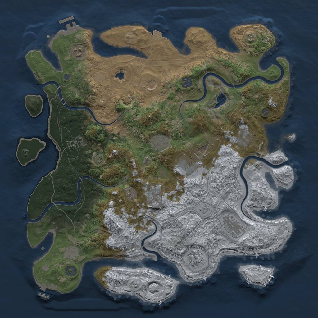 Rust Map: Procedural Map, Size: 4250, Seed: 1651855115, 19 Monuments
