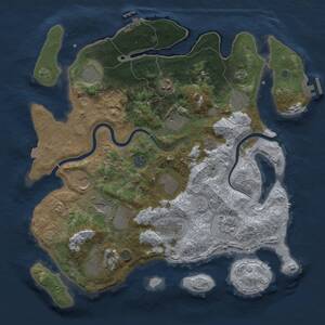 Thumbnail Rust Map: Procedural Map, Size: 3850, Seed: 2015137113, 17 Monuments
