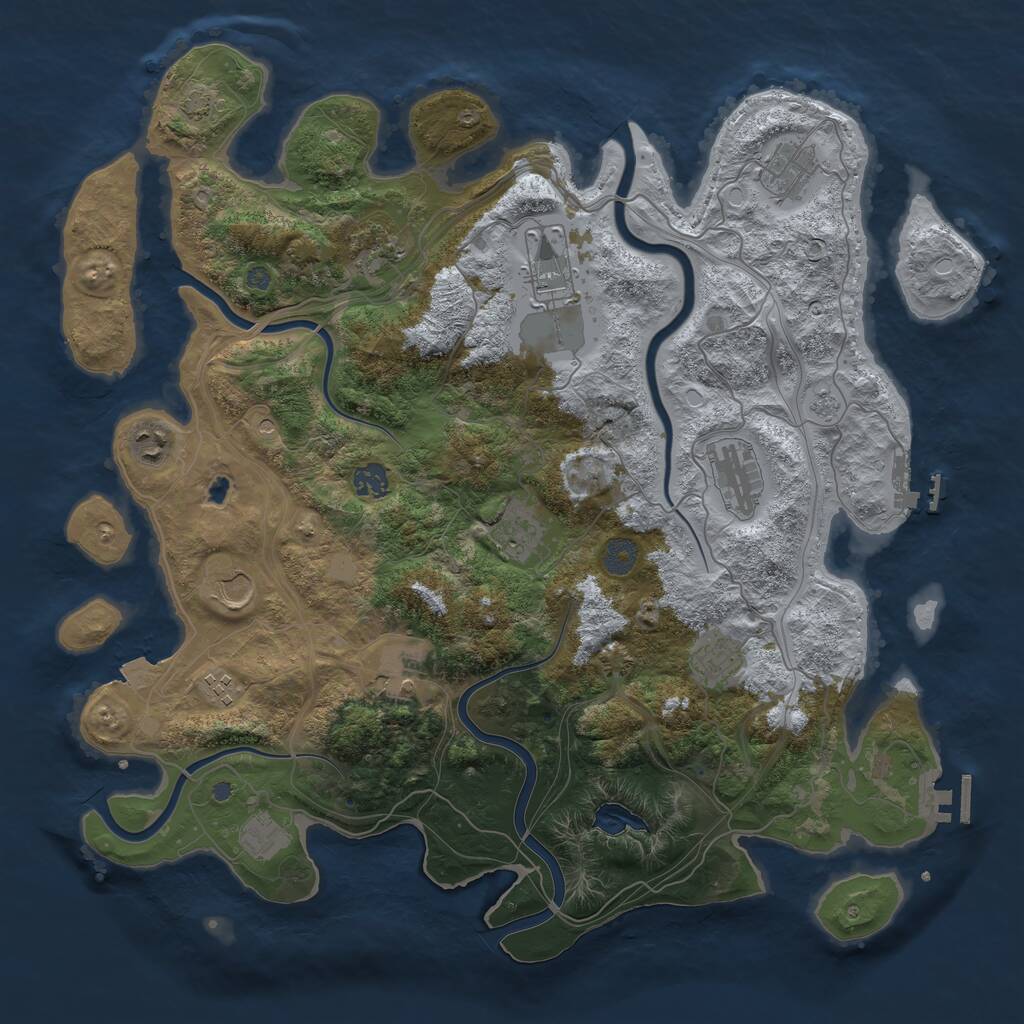 Rust Map: Procedural Map, Size: 4250, Seed: 39733812, 17 Monuments