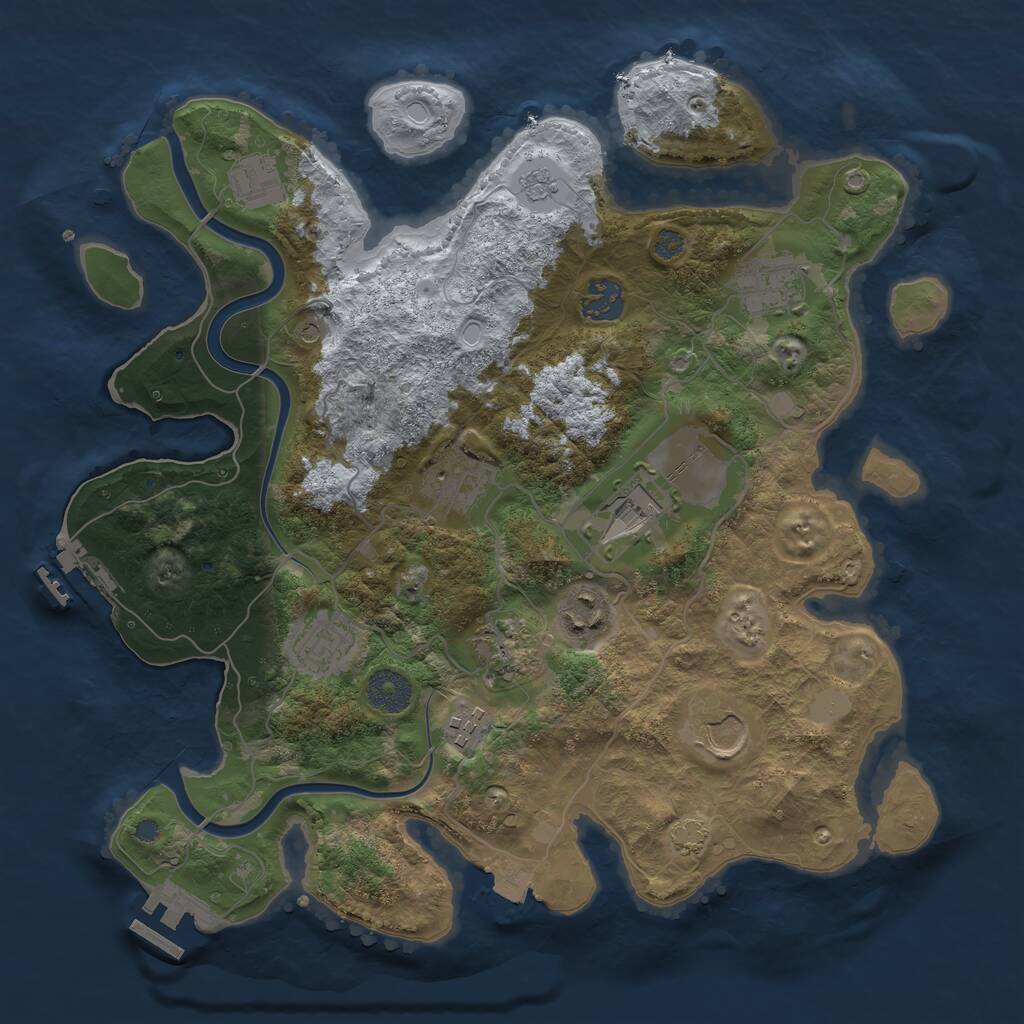 Rust Map: Procedural Map, Size: 3500, Seed: 1671266868, 15 Monuments