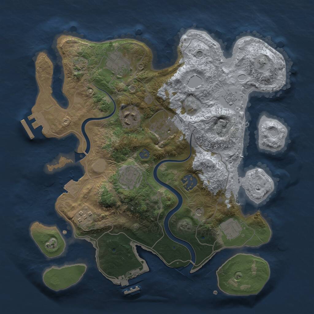 Rust Map: Procedural Map, Size: 3000, Seed: 5029143, 14 Monuments