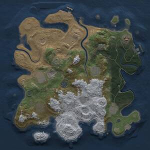 Thumbnail Rust Map: Procedural Map, Size: 3500, Seed: 1050612817, 18 Monuments